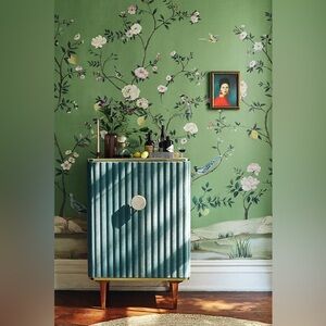 New Anthropologie Green Blossom Chinoiserie Wall Mural Wallpaper Art Judarn